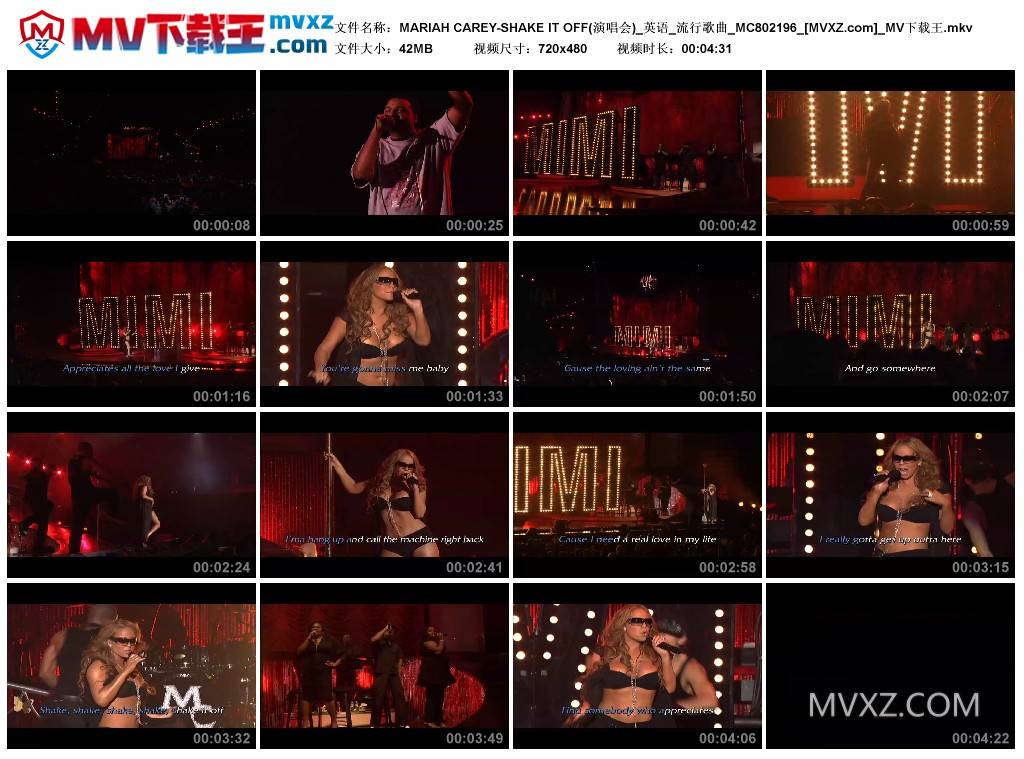 MARIAH CAREY-SHAKE IT OFF(演唱会)_英语_流行歌曲_MC802196